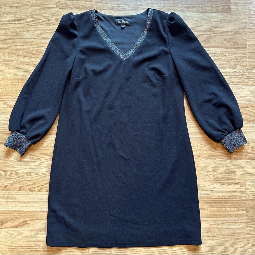 Sam Edelman black long sleeve shift dress